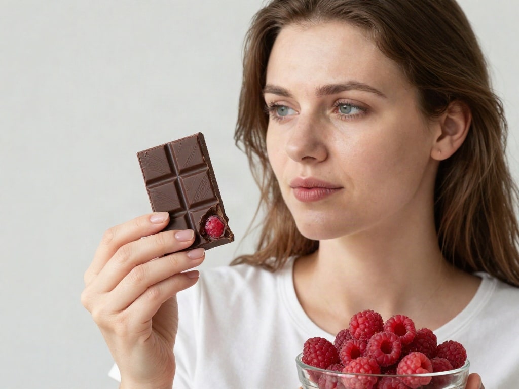 Schokolade mit Himbeeren